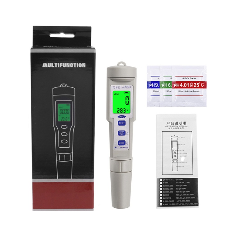 Thiết Bị Kiểm Tra Chất Lượng Nước 4 Trong 1 TDS / EC / pH / TEMP