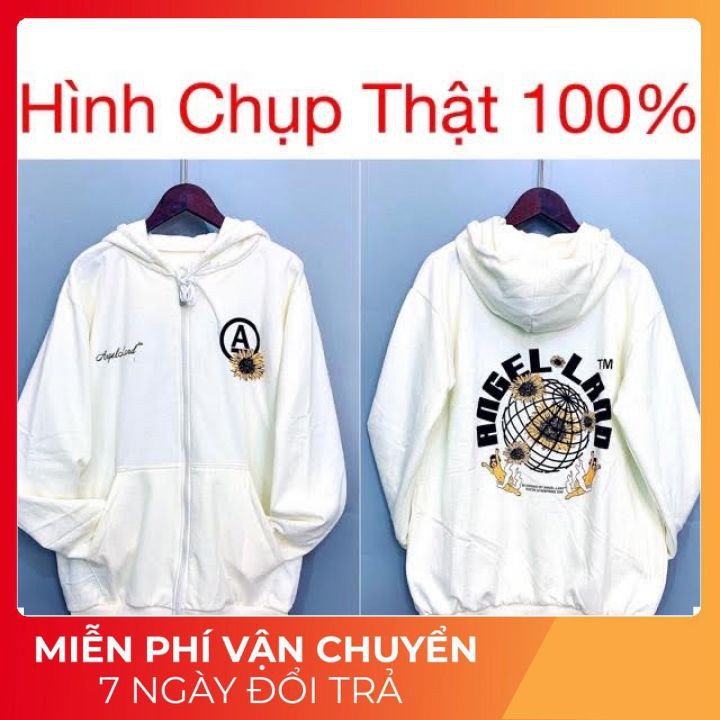 Áo Hoodie Không Xù lông Dành Cho Nam Cho Nữ Có Mũ Chất Nỉ Form rộng in hình Angel Land Đôi Unisex ( Kèm Ảnh Thật)