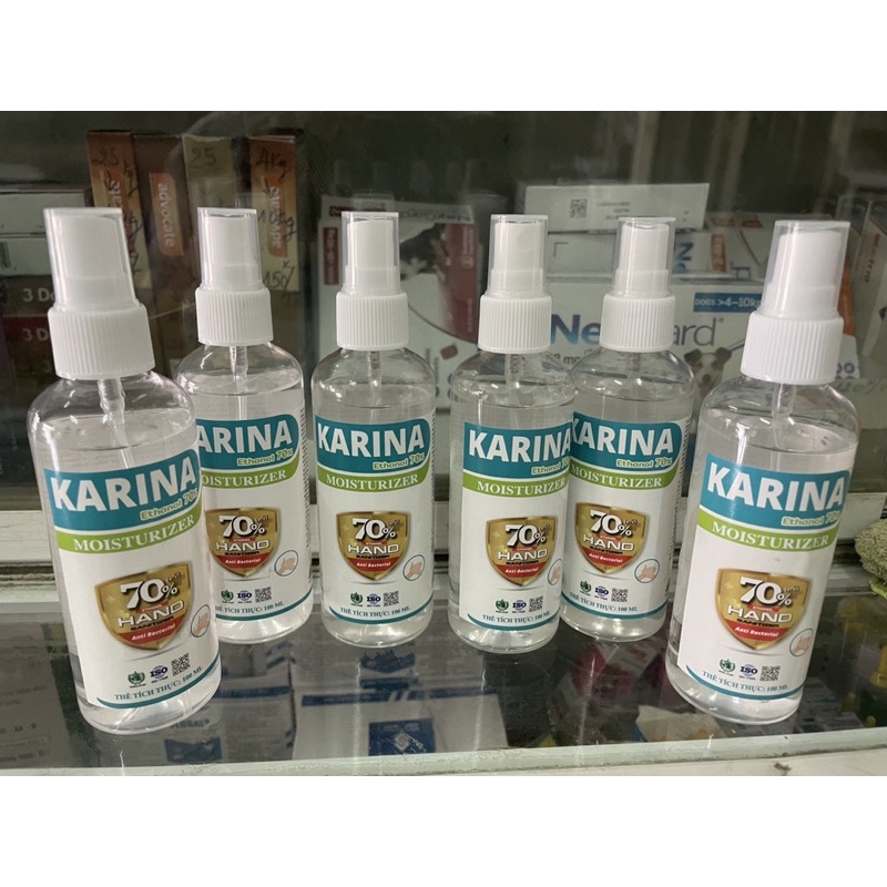 Karina Rửa tay cồn sát khuẩn 70 độ dạng xịt- chai 100ml | BigBuy360 - bigbuy360.vn