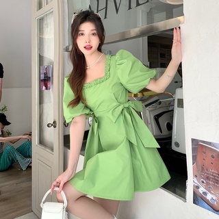 đầm đôi mẹ và bé màu xanh cốm