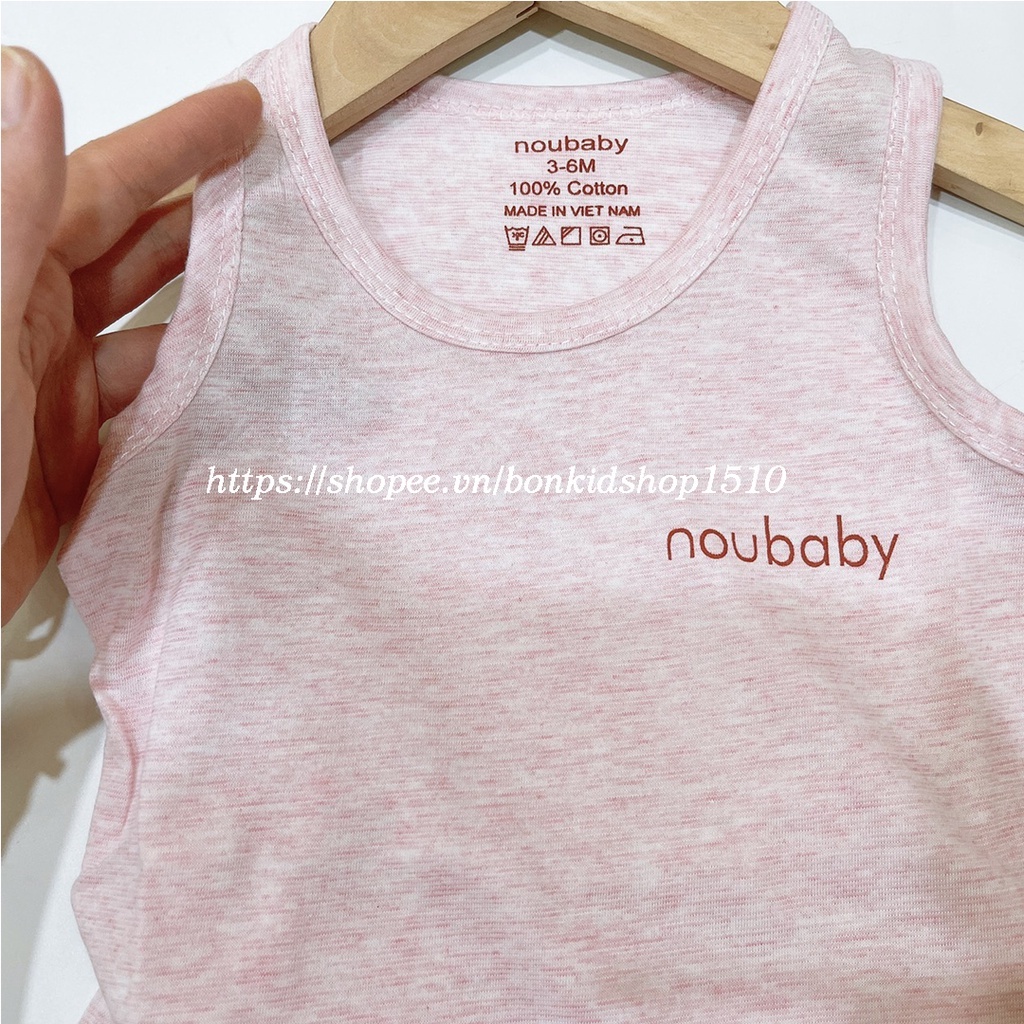 Bộ ba lỗ Noubaby cho bé trai và bé gái sơ sinh 3-13kg, hàng cotton đẹp - BO55