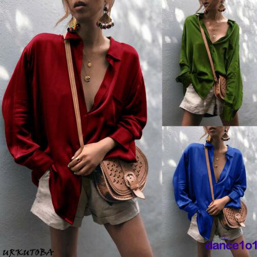 Áo Sơ Mi Tay Dài Dáng Rộng Vải Satin Thời Trang Mùa Xuân Cho Nữ