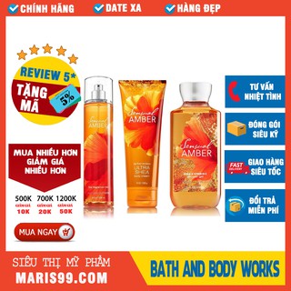 [full Set] Bath and Body Works Sensual Amber - Gel Tắm Xịt Thơm Dưỡng Thể toàn Thân _Xchoice
