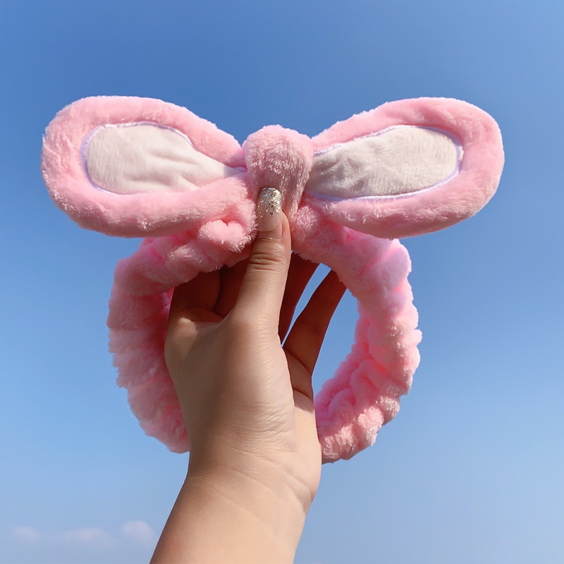 Cài tóc tai thỏ đính hoa đáng yêu dễ thương cho nữ