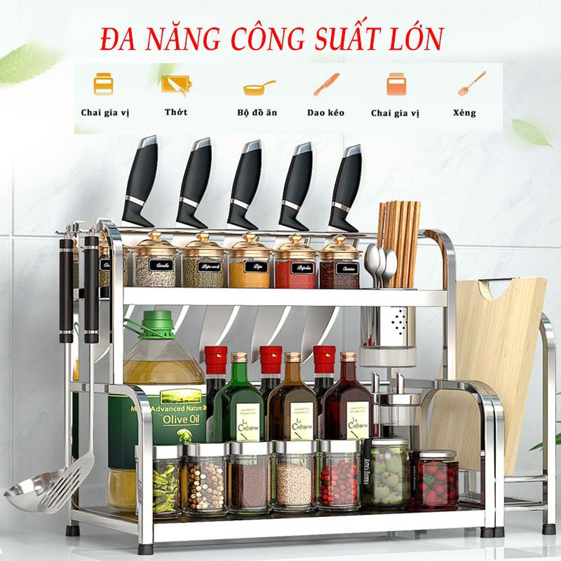 Kệ Đựng Gia Vị, Kệ Gia Vị Nhà Bếp Inox Không Gỉ Đa Năng Tiện Lợi PAPAA.HOME | BigBuy360 - bigbuy360.vn