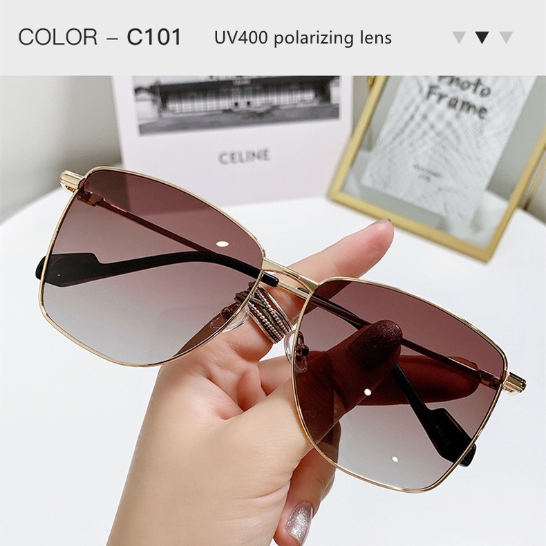 Kính Mát Phân Cực Chống Tia UV400 GM Màu Hồng / Xanh Lá / Xám / Xanh Dương Gradient Thời Trang Cho Nữ SID02