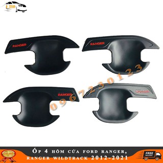 Bộ 4 ốp hõm cửa ford ranger 2012-2021 nhựa đen hàng cao cấp