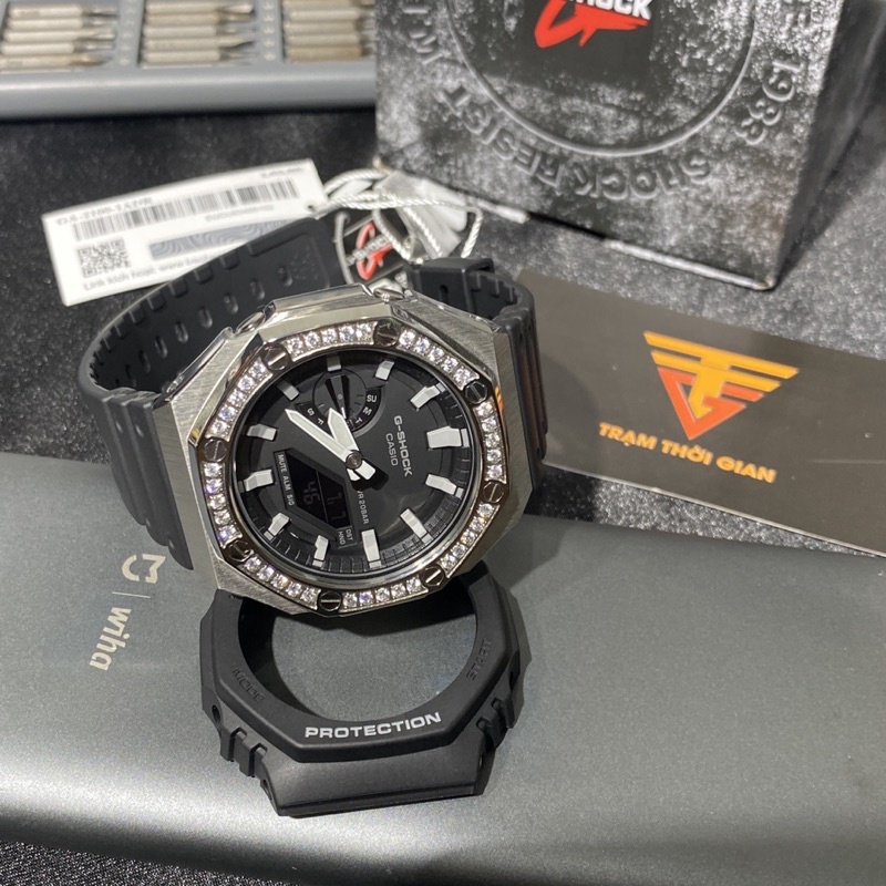 Đồng hồ nam Casio G-shock GA-2100 Custom GA-2100-1A -Kích thước vỏ : 48,5×45,4×11,8mm