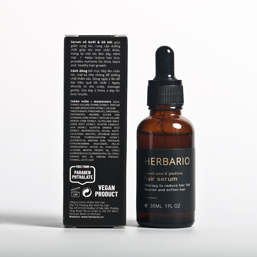Serum mọc tóc vỏ bưởi và bồ kết Herbario 30ml | BigBuy360 - bigbuy360.vn