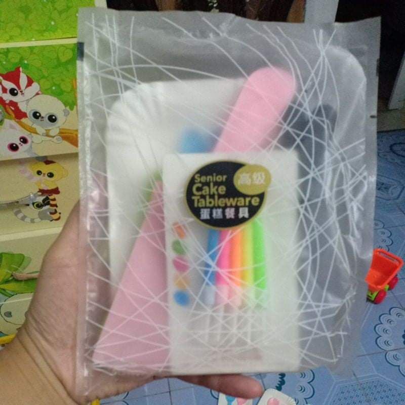 Set thìa giấy nến dao cắt bánh sinh nhật