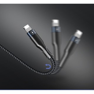 Cáp Sạc Remax Rc-070Th 3 Nhánh Bền Bỉ Cho Apple / Android / Type-C