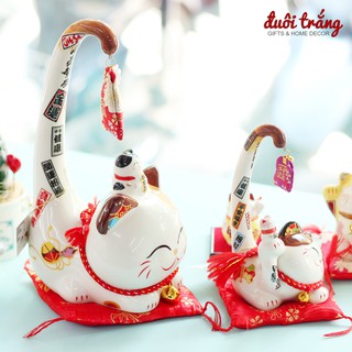 Mèo Thần tài Jinshi Đuôi dài "Cát Tường" Lớn 22cm (có video sản phẩm)