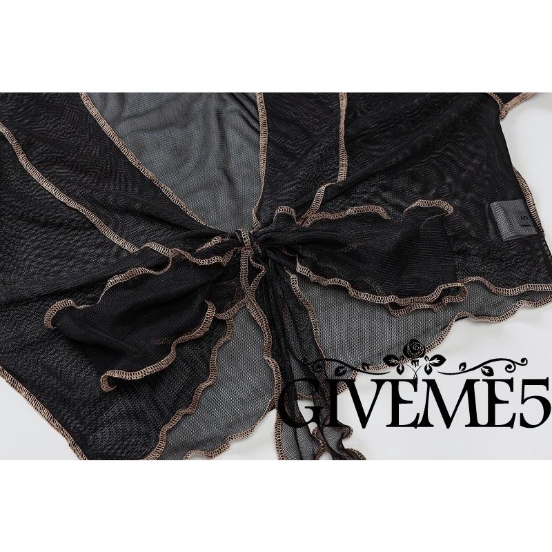 Áo lưới tay dài cổ chữ V xuyên thấu gợi cảm cho nữ GIVEME-Y2K