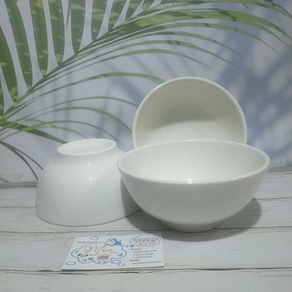 [Sỉ Lẻ Gốm Sứ] Tô Bầu Trắng Dày 6inch <Có Video SP>