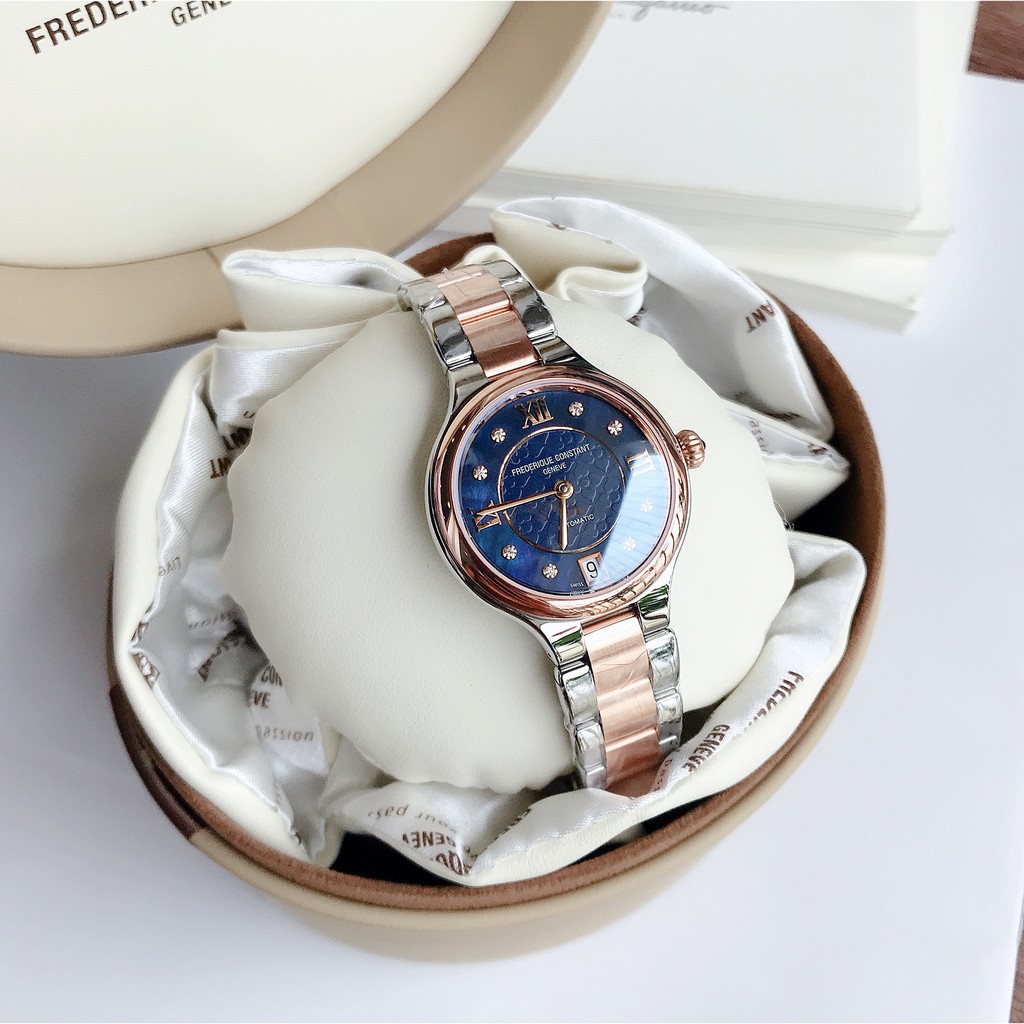 Đồng hồ nữ chính hãng Frederique Constant Automatic FC-306NHD3ER2B - Máy cơ tự động - Kính Sapphire nguyên khối