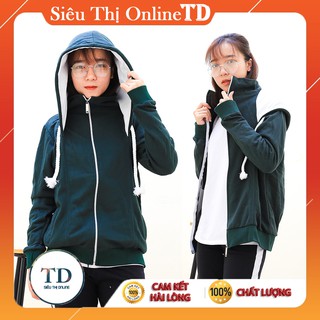 Áo khoác nữ màu xanh rêu có mũ rộng cá tính, áo khoác nữ chống nắng thời trang hàn quốc đẹp, áo khoác nữ da cá giá rẻ