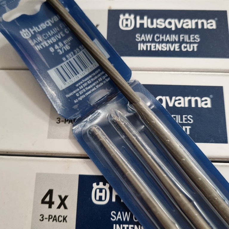 Dũa xích máy cưa Φ4.8 x 200mm Husqvarna Thụy Điển chính hãng, dùng cho bước xích .325 và ⅜ inch