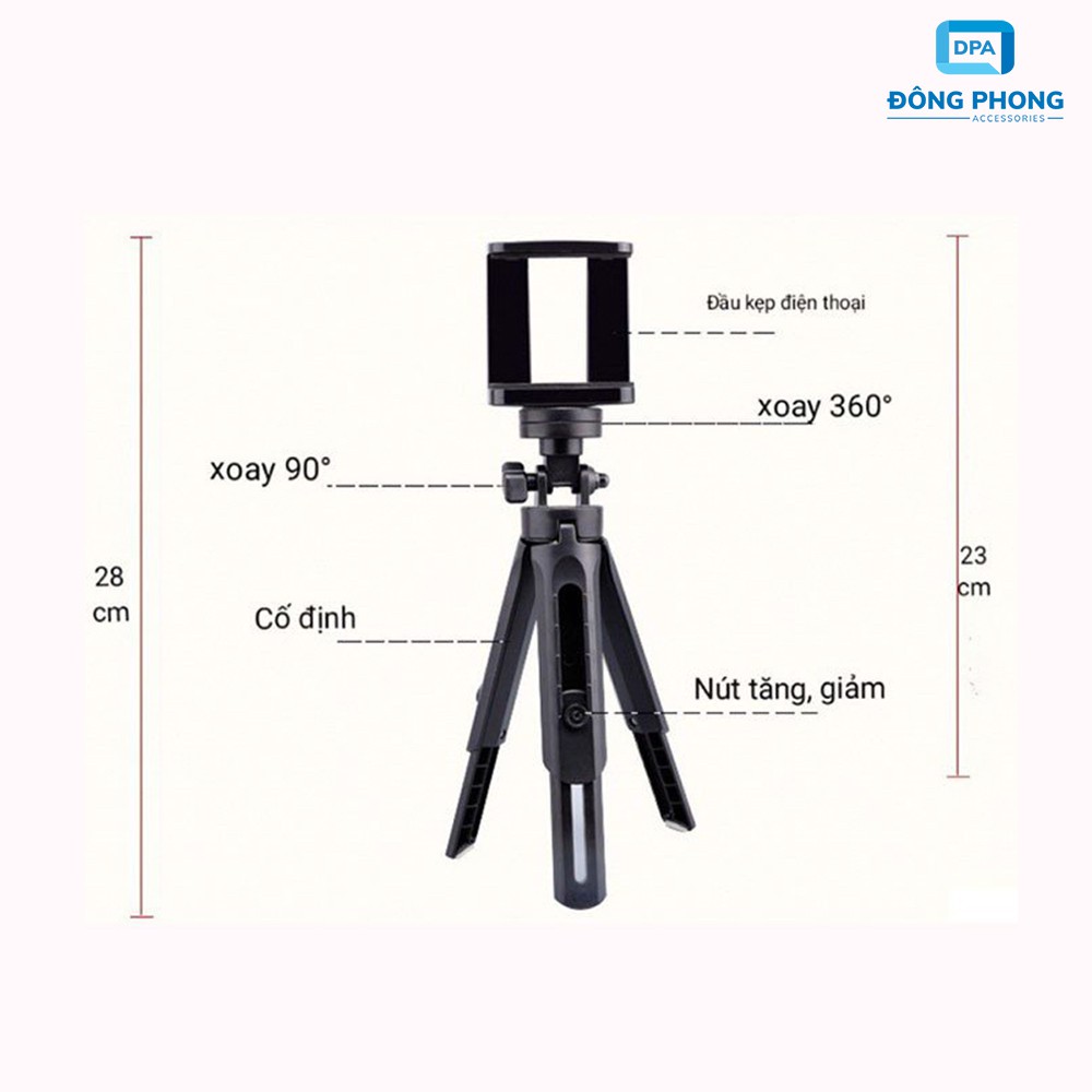 Combo Tripod Support 3 Chân Cho Điện Thoại, Máy Ảnh Tặng Remote