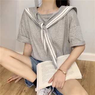 Áo Thun Nữ Tay Lửng Cổ Thủy Thủ Thời Trang