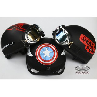 Mũ Bảo Hiểm Rock, Captain,Đen Trơn, Iron Man_ Nón Bảo Hiểm Phượt Nửa Đầu