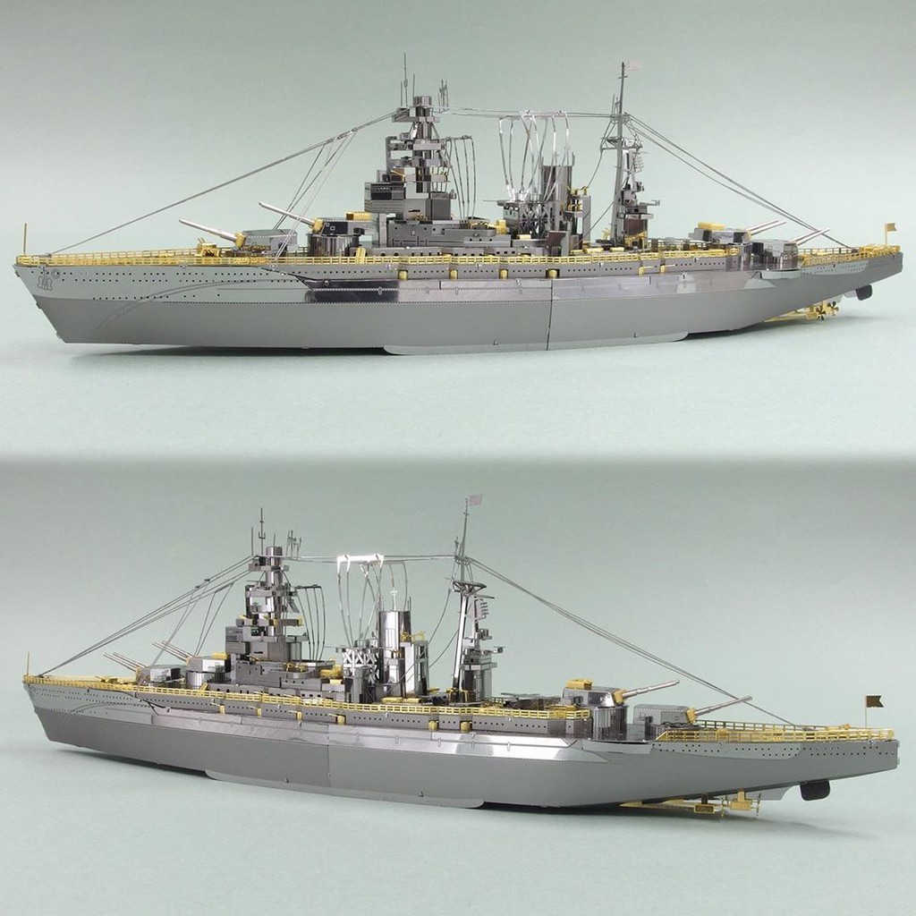 Tự Ráp Mô Hình Kim Loại 3D Tàu Chiến Thiết Giáp Hạm Nhật Bản Nagato Battleship