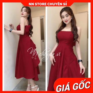 ĐẦM 2 DÂY NƠ SAU XINH XẮN TS334 ⚡ẢNH THẬT⚡ ĐẦM ĐỎ NƠ SAU ⚡ ĐẦM DẠ TIỆC ⚡ ĐẦM HAI DÂY SANG TRỌNG
