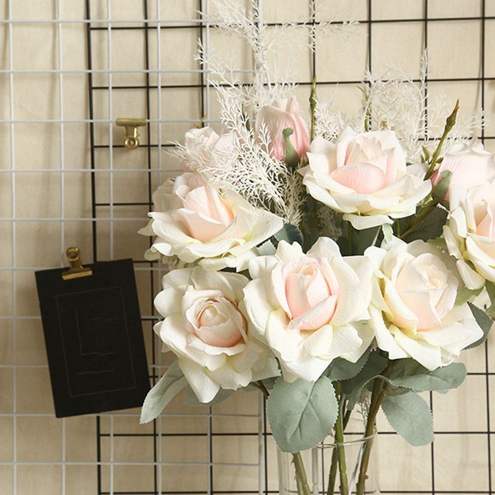 Bó Hoa Hồng Giả 3 Bông Bằng Vải Dùng Trang Trí Tiệc Cưới