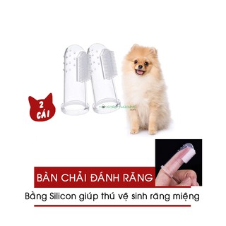 (Combo 2 cái) Bàn chải đánh răng Silicon cho thú cưng - Xỏ ngón - [Nông trại thú cưng]