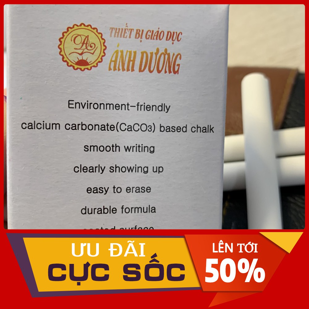 Phấn Sạch Cleany, Phấn Làm Từ Canxi Siêu An Toàn, Có Thể Ăn Được, Hộp 10 Viên, Mềm Mịn, Bám Bảng, Không Bụi