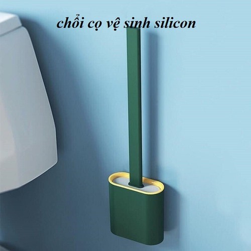 Chổi cọ vệ sinh cao su cao cấp - Bộ cọ toilet silicon - T2K Shop