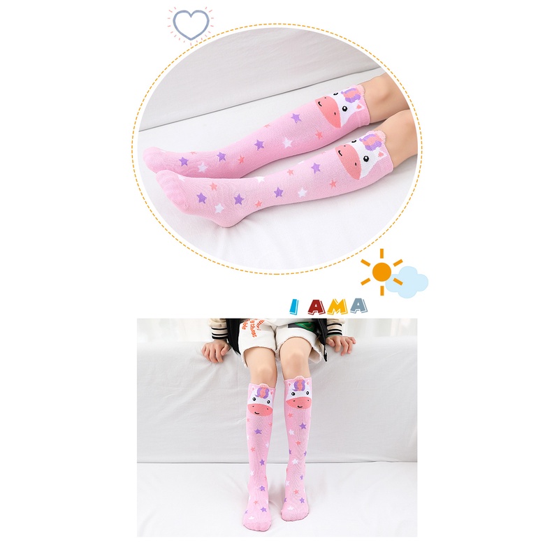 Vớ Dài Đến Đầu Gối Bằng Vải Cotton Cho Bé Gái 3-12 Tuổi