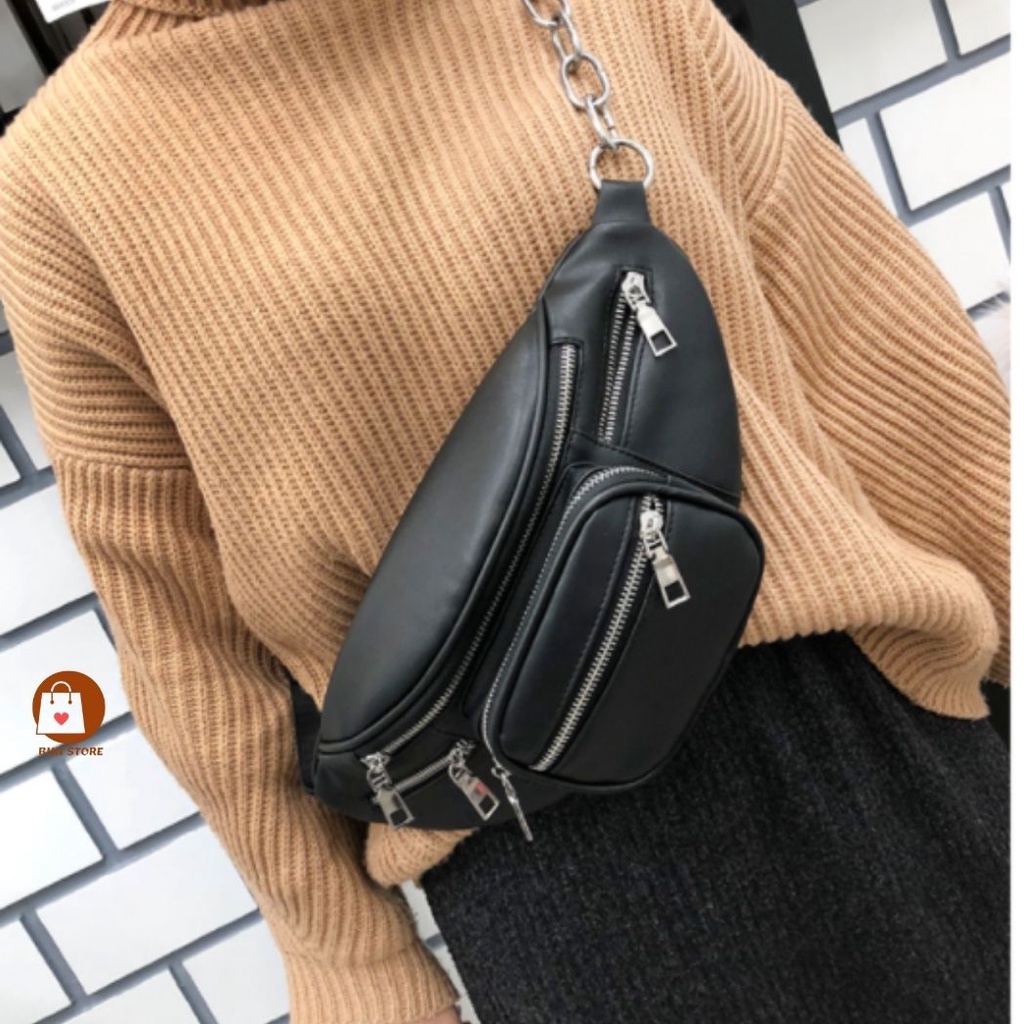 Túi bao tử da nam nữ Bun Store đeo chéo đeo hông thời trang đi chơi cá tính cute