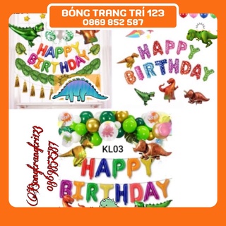 (QÙA TẶNG) Set Bóng Trang Trí Sinh Nhật Chủ Đề KHỦNG LONG Có Thể Tái Sử Dụng