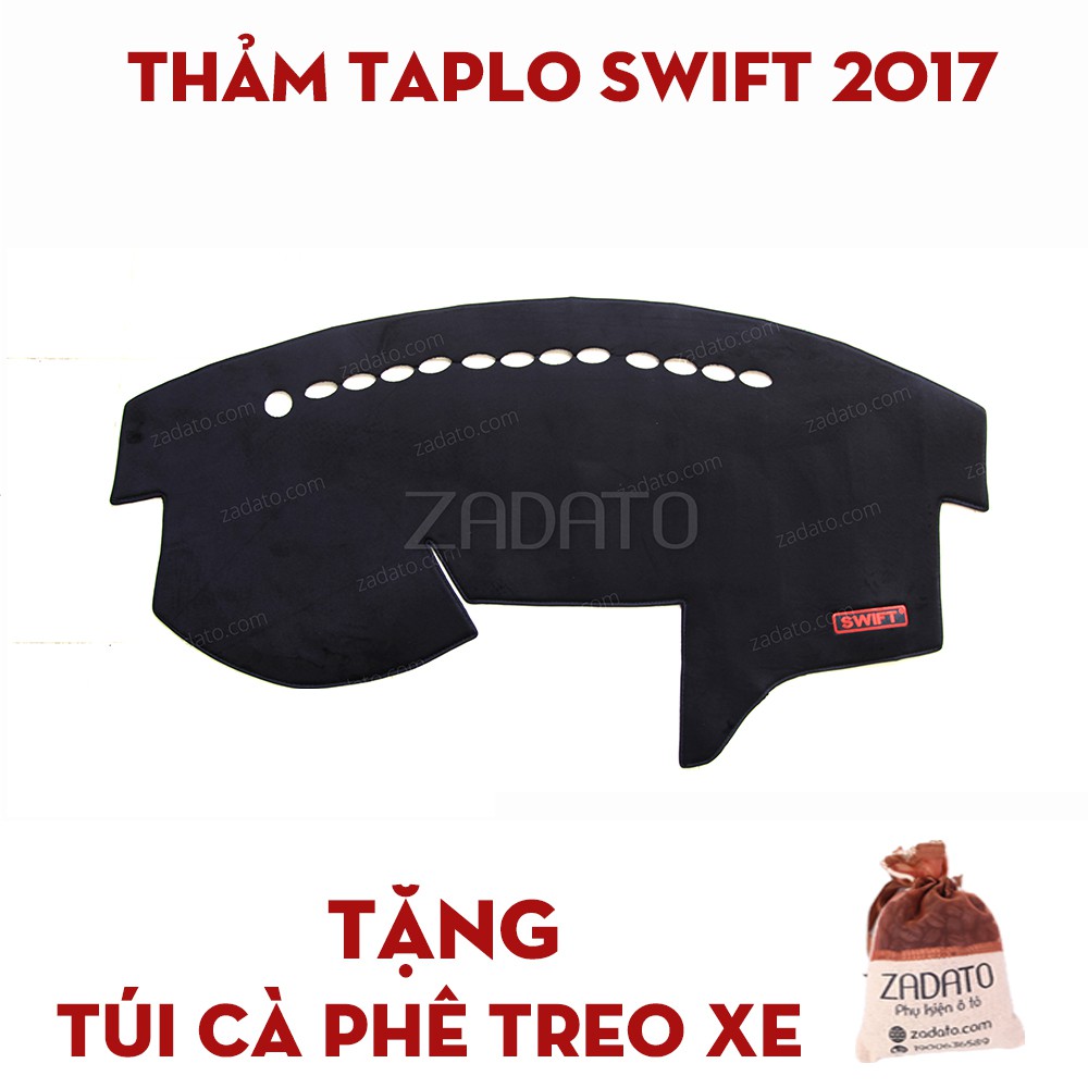 Thảm Taplo Suzuki Swift - Thảm Chống Nóng Taplo Lông Cừu - TẶNG: Túi Cafe Treo Xe