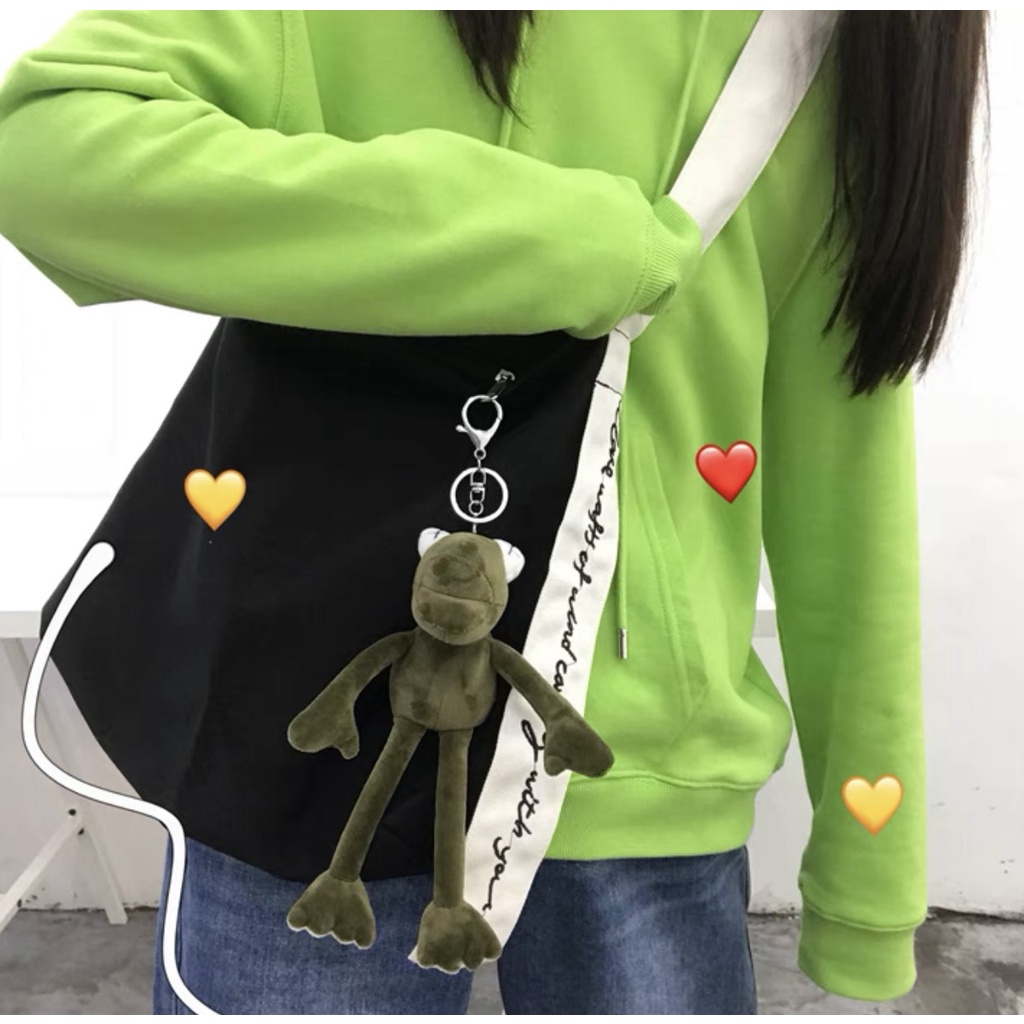 Móc khóa cute, móc chìa khóa gấu bông hình ếch chân dài treo balo túi xách rẻ đẹp TUCANVAS TCV41