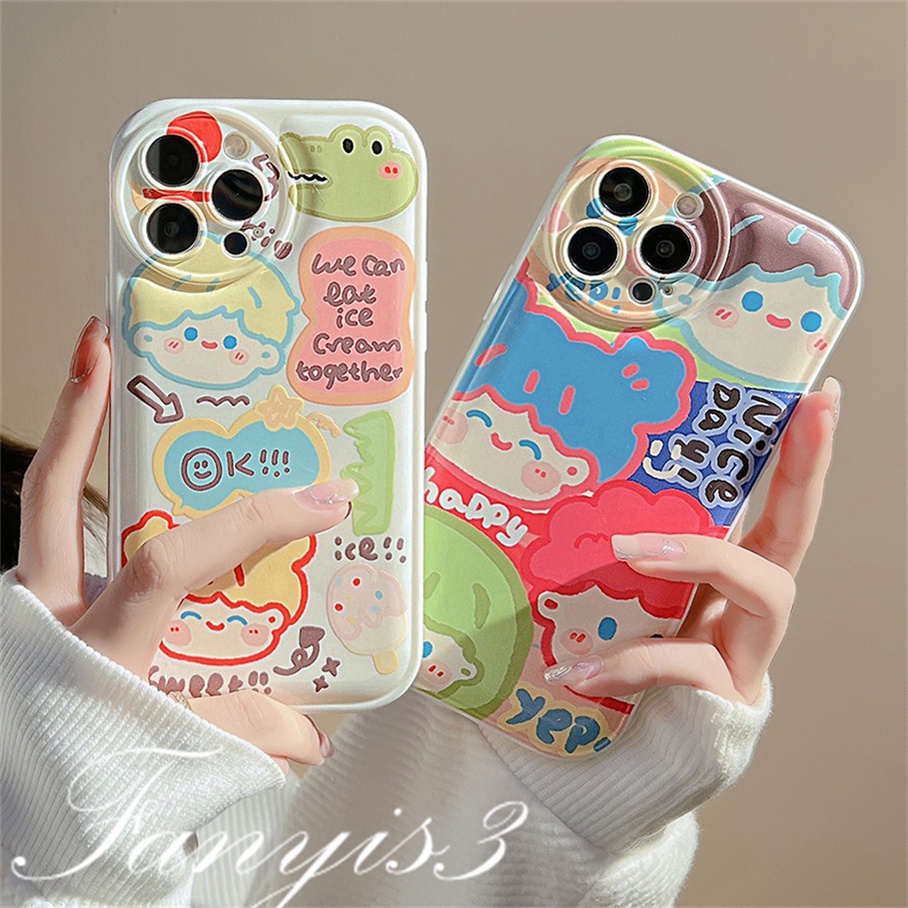 Ốp Điện Thoại Mềm Đệm Khí Họa Tiết Graffiti Cho iPhone 14 13 12 11 Pro Max X XR Xs Max 8 7 6 6s Plus SE 2020
