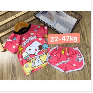 Bộ thun lạnh ngố 3D loại 1 cho bé 22-45kg - đồ bộ trẻ em quần áo bé gái thời trang trẻ em