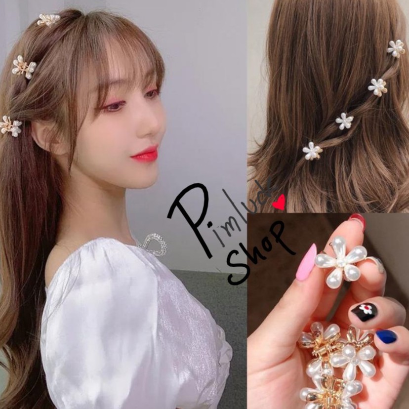 Kẹp tóc đính hạt ngọc trai nhân tạo phong cách Hàn Quốc xinh xắn dành cho nữ