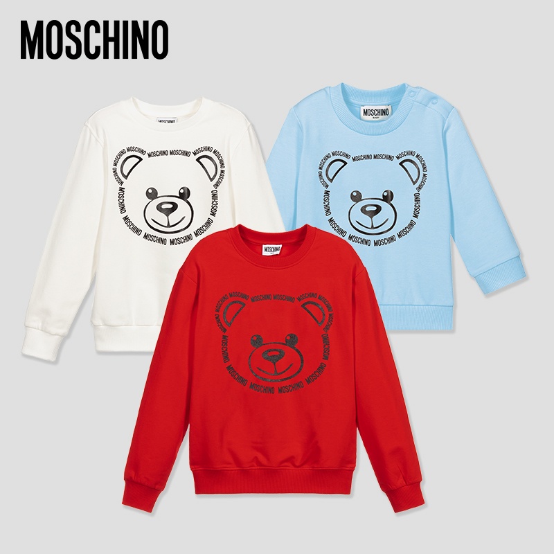 Áo Thun Tay Dài Cổ Tròn In Chữ MOSCHINO Thời Trang Cho Nam Và Nữ