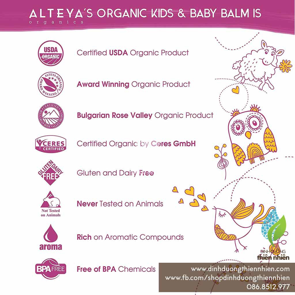 Sáp Thoa Đa Năng Và Dưỡng Da Hữu Cơ Dành Cho Bé  Alteya Organics Baby Balm, 40ml