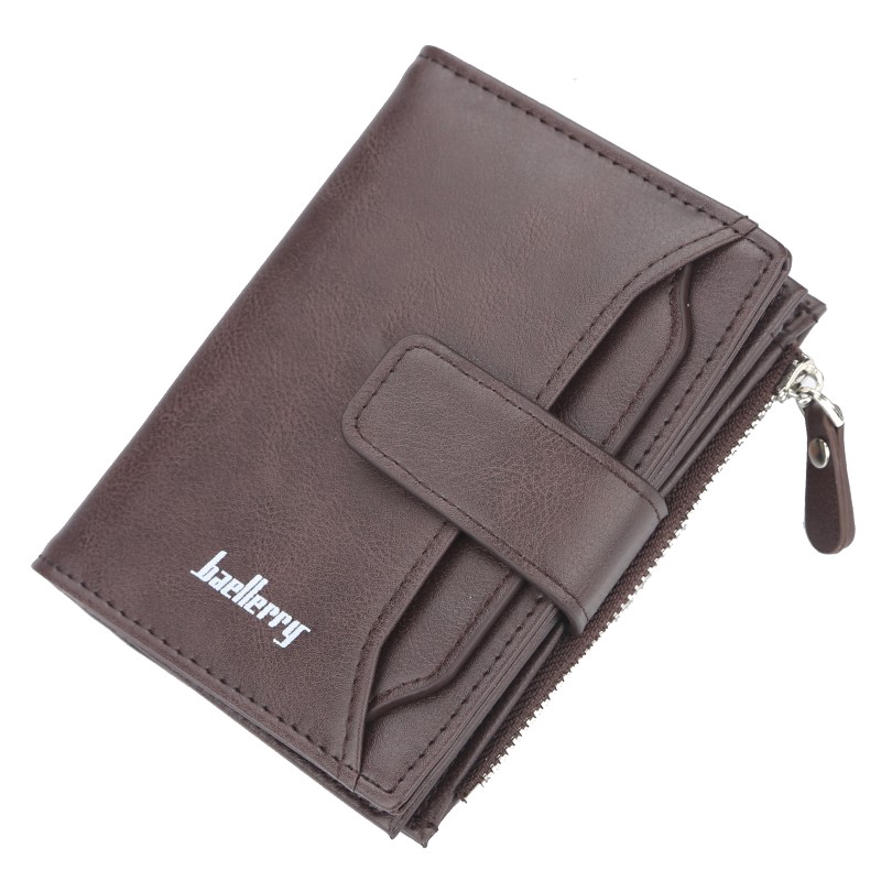 COD✔ Baellerry Wallet Men's Short Section Korean Fashion Multi-card Zipper Wallet