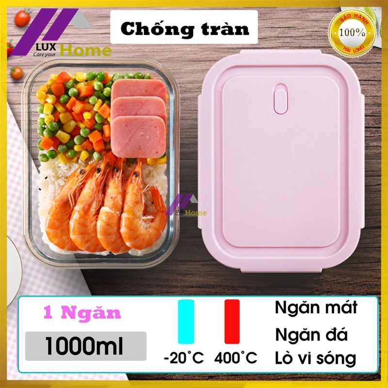 THỐ THUỶ TINH 1000ML CAO CẤP CHỊU NHIỆT Không chia ngăn