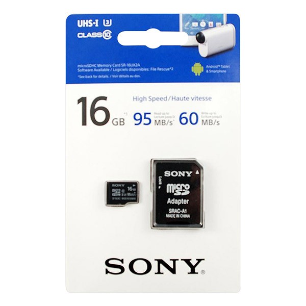 Thẻ nhớ Sony 16GB 95MB/s UHS-I Micro SDHC (U3) (Chính Hãng), Bảo hành 12 tháng