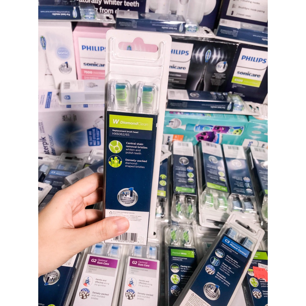 [Hàng Mỹ] Đầu bàn chải điện Philips Sonicare W DiamondClean