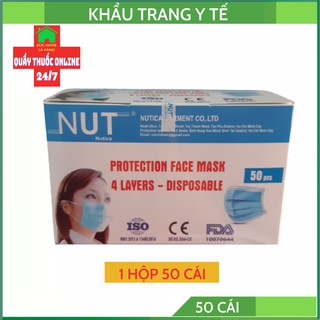 khẩu trang y tế 4 lớp hộp 50/ cái hàng chuẩn công ty