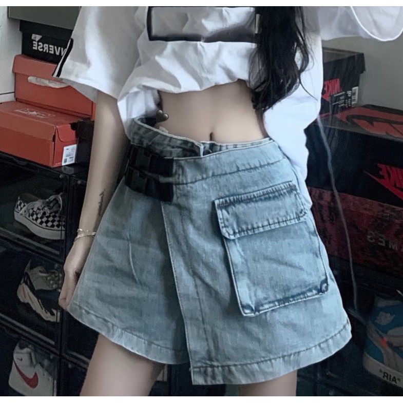 Quần jean giả váy ulzzang [ NHÀ CỦA MÉO]