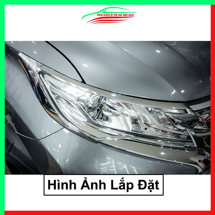 Ốp viền đèn pha hậu mạ crom Pajero Sport 2019-2020 chống trầy trang trí bảo vệ xe