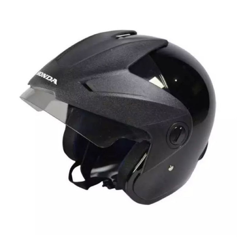 Nón bảo hiểm 3/4 nam nữ  Honda đen bóng