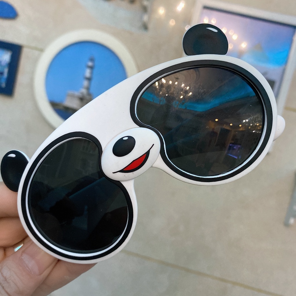 Kính Mát Phân Cực Chống Tia UV Hình Gấu Trúc Bằng Silicone 2022 Dành Cho Bé