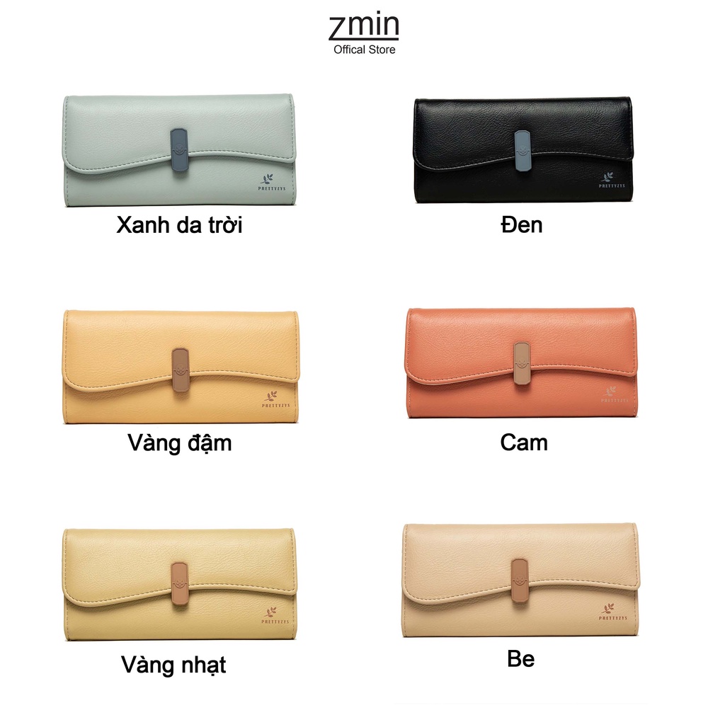 Ví bóp nữ ngắn mini cầm tay Zmin, chất liệu da cao cấp có thể bỏ túi - V038